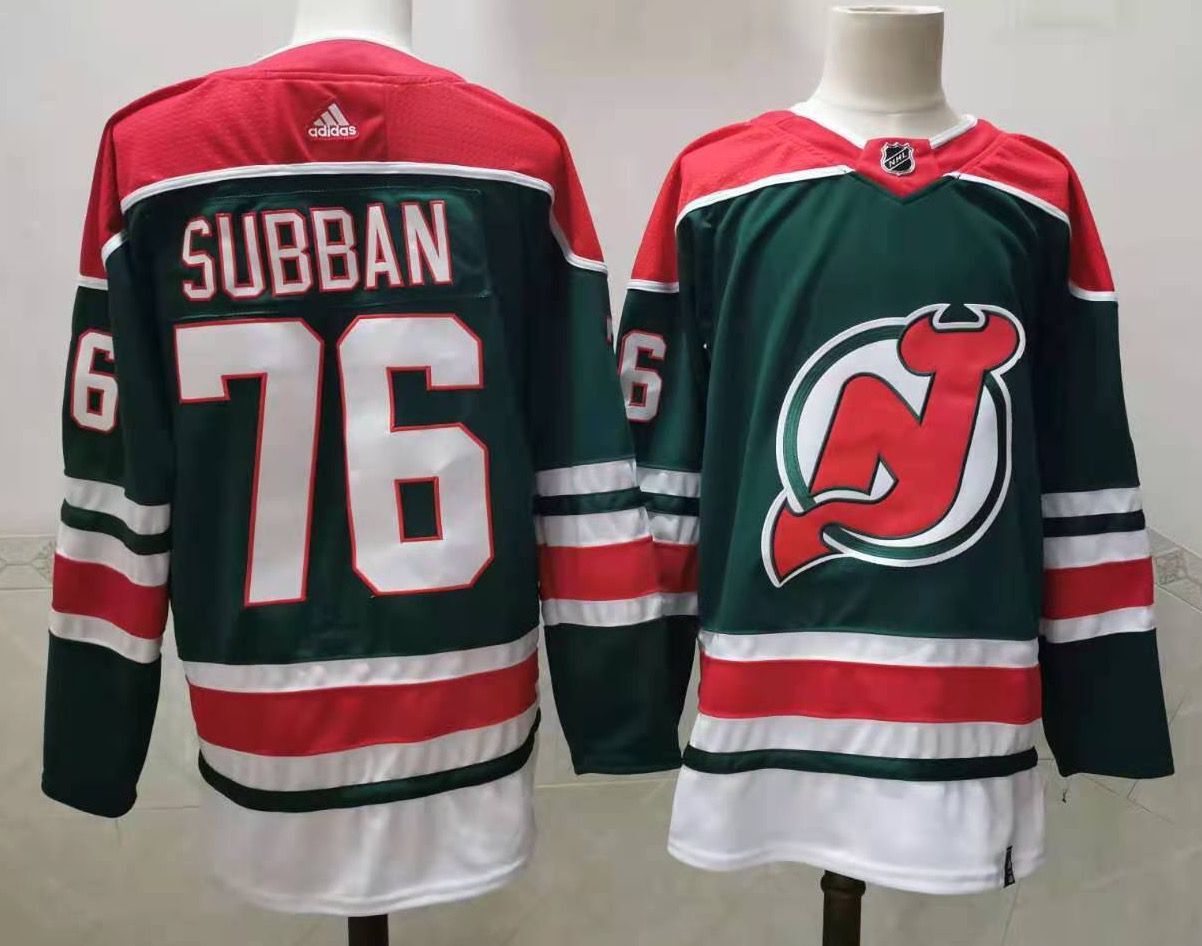 Cheap Men New Jersey Devils 76 Subban Green Throwback Stitched 2021 Adidias NHL Jersey